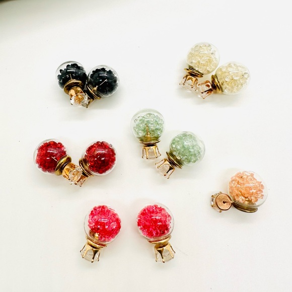 Vintage Christmas Snow Globe Earrings lot - Picture 1 of 8